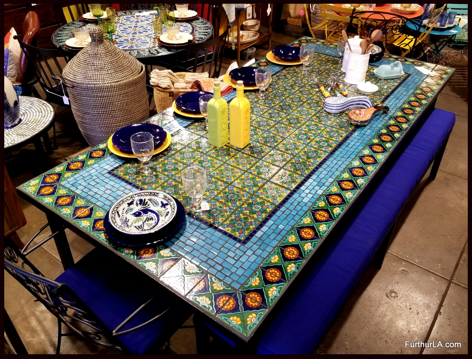 Furthur Whole Mosaic Dining Tables, Tile Dining Table Outdoor