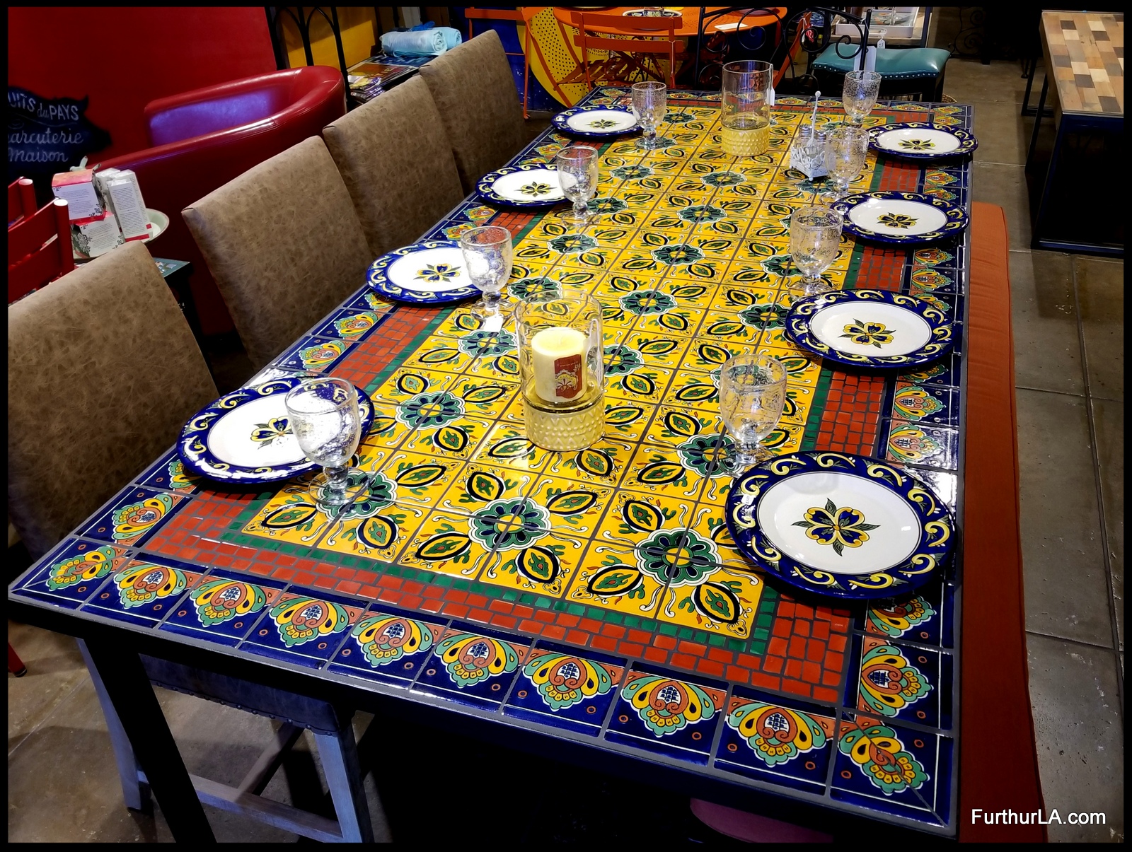 Furthur Whole Mosaic Dining Tables, Mexican Tile Table